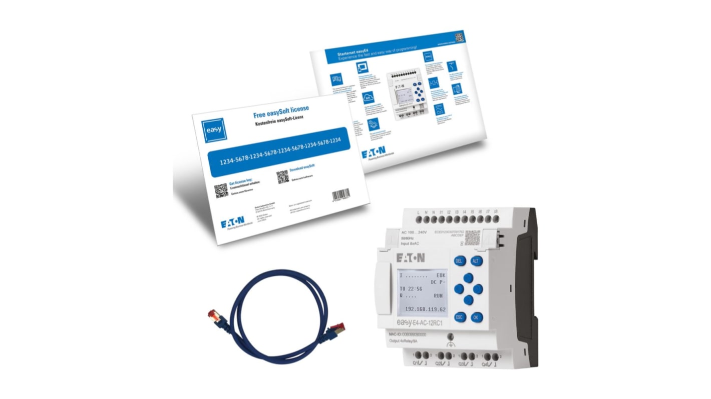 Rs-Online Starter kit Eaton EasyE4 ingressi: 8 uscite: 4
