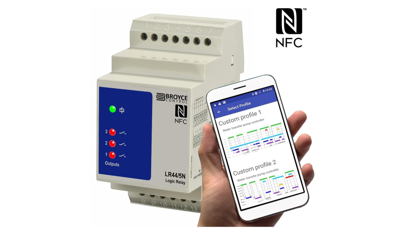 Broyce Control Voltage Monitoring Relay, 3PST, DIN Rail