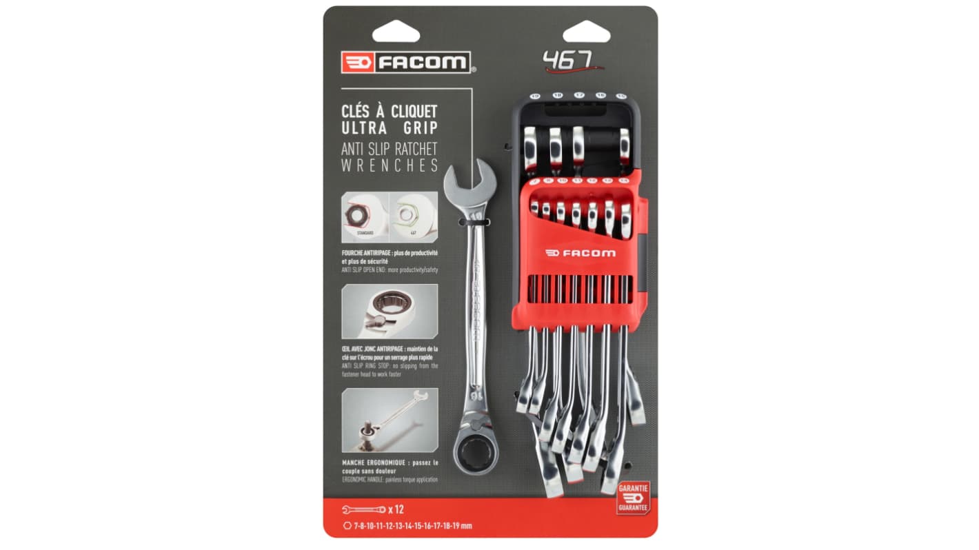 Facom 467B , 12-teilig 7 → 19 mm