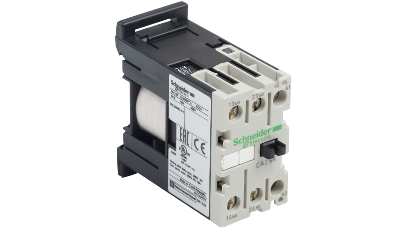Schneider Electric CA2SK Control Relay 2NO, 10 A F.L.C, 10 A Contact Rating, 4.2 VA, 230 Vac, TeSys