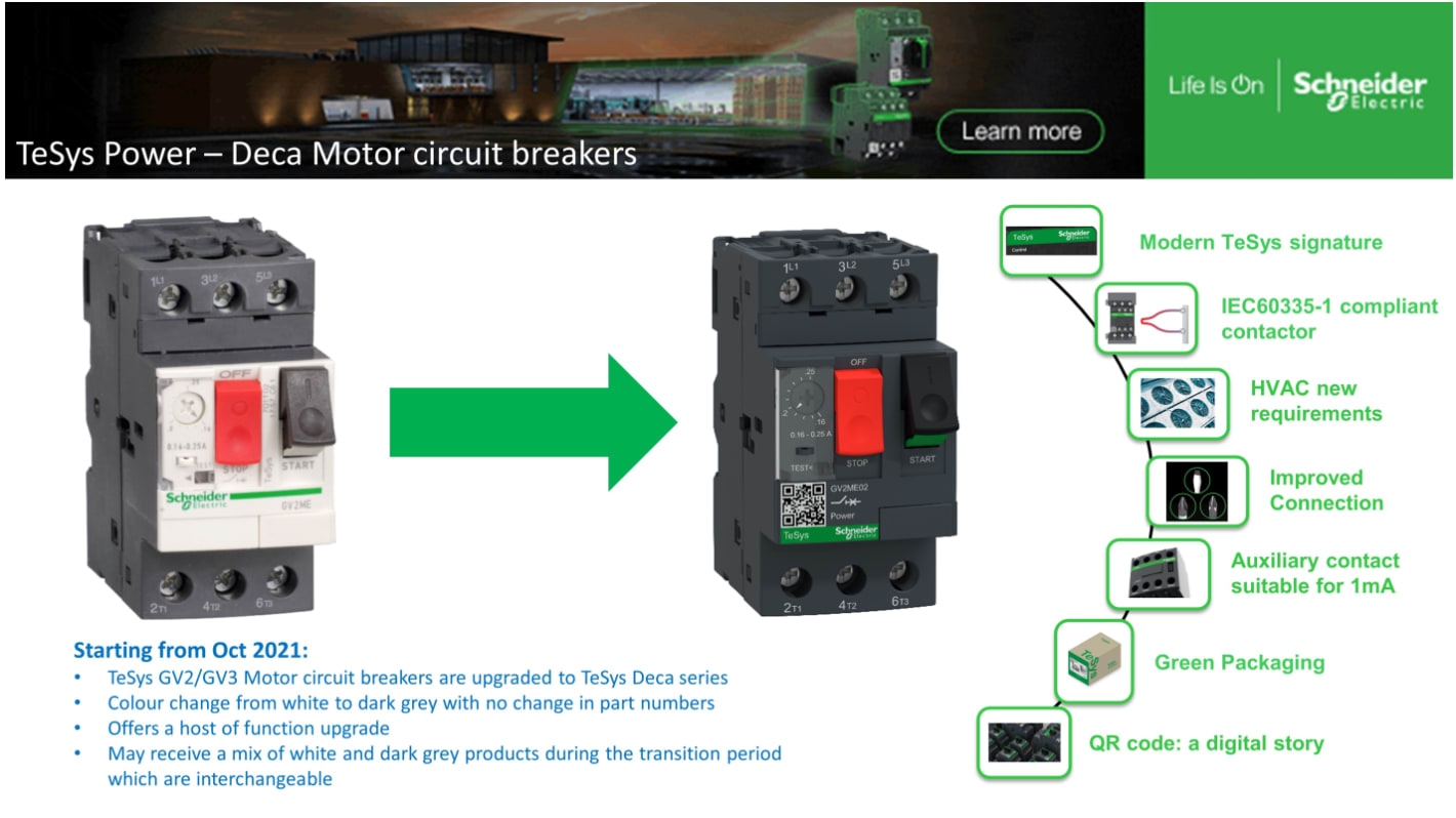 Schneider Electric GV3L Thermischer Überlastschalter / Thermischer Geräteschutzschalter, 3-polig, TeSys, 73A, 690V ac