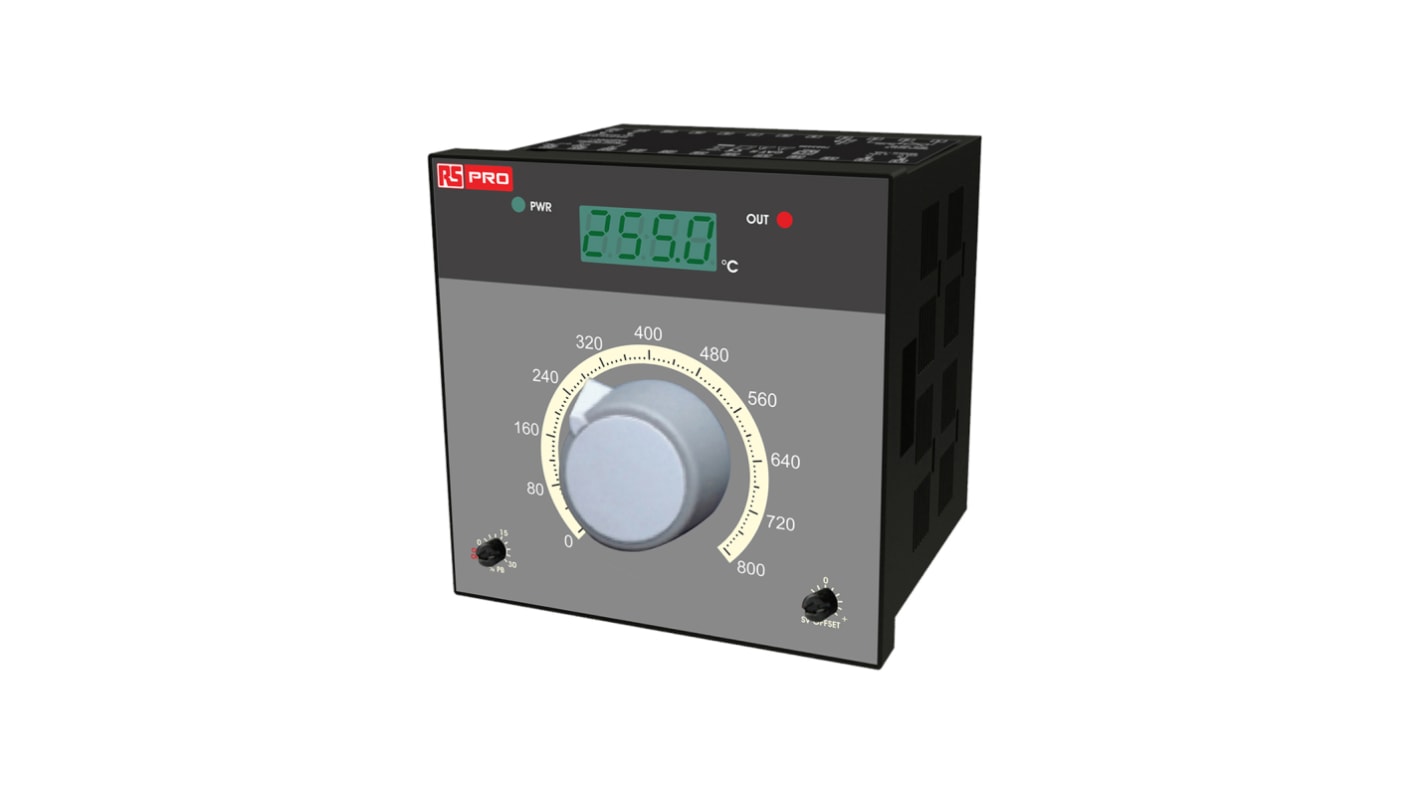 RS PRO PID Temperature Controller, 72 x 72mm 1 Input, 2 Output Relay, SSR, 230 V ac Supply Voltage