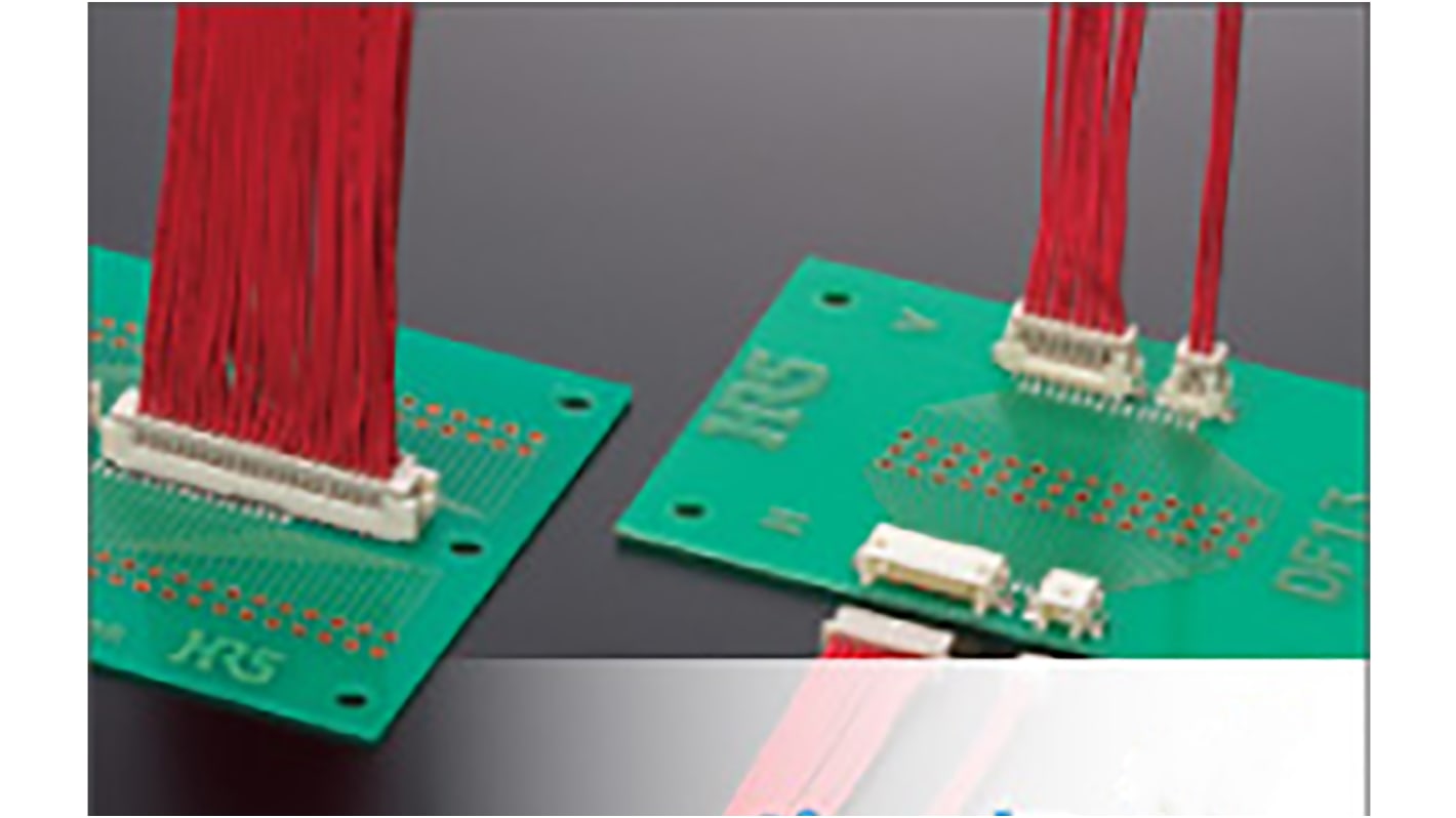 Hirose DF13 Series Straight Through Hole PCB Header, 9 Contact(s), 1.25mm Pitch, 1 Row(s), Shrouded