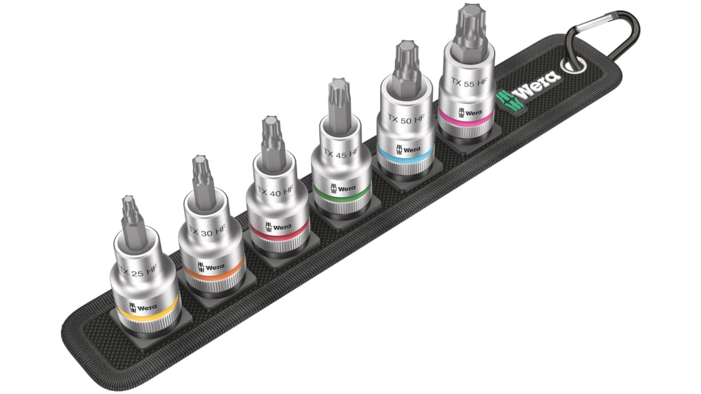 Wera 6-Piece 1/2 in Bit Socket Set, Torx Bit