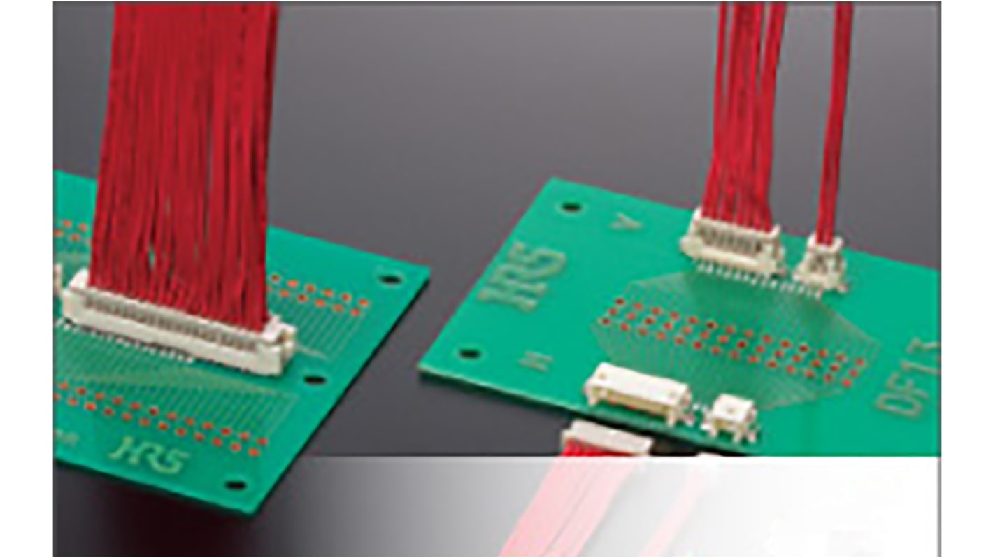 Hirose DF13 Series Straight Through Hole PCB Header, 2 Contact(s), 1.25mm Pitch, 1 Row(s), Shrouded