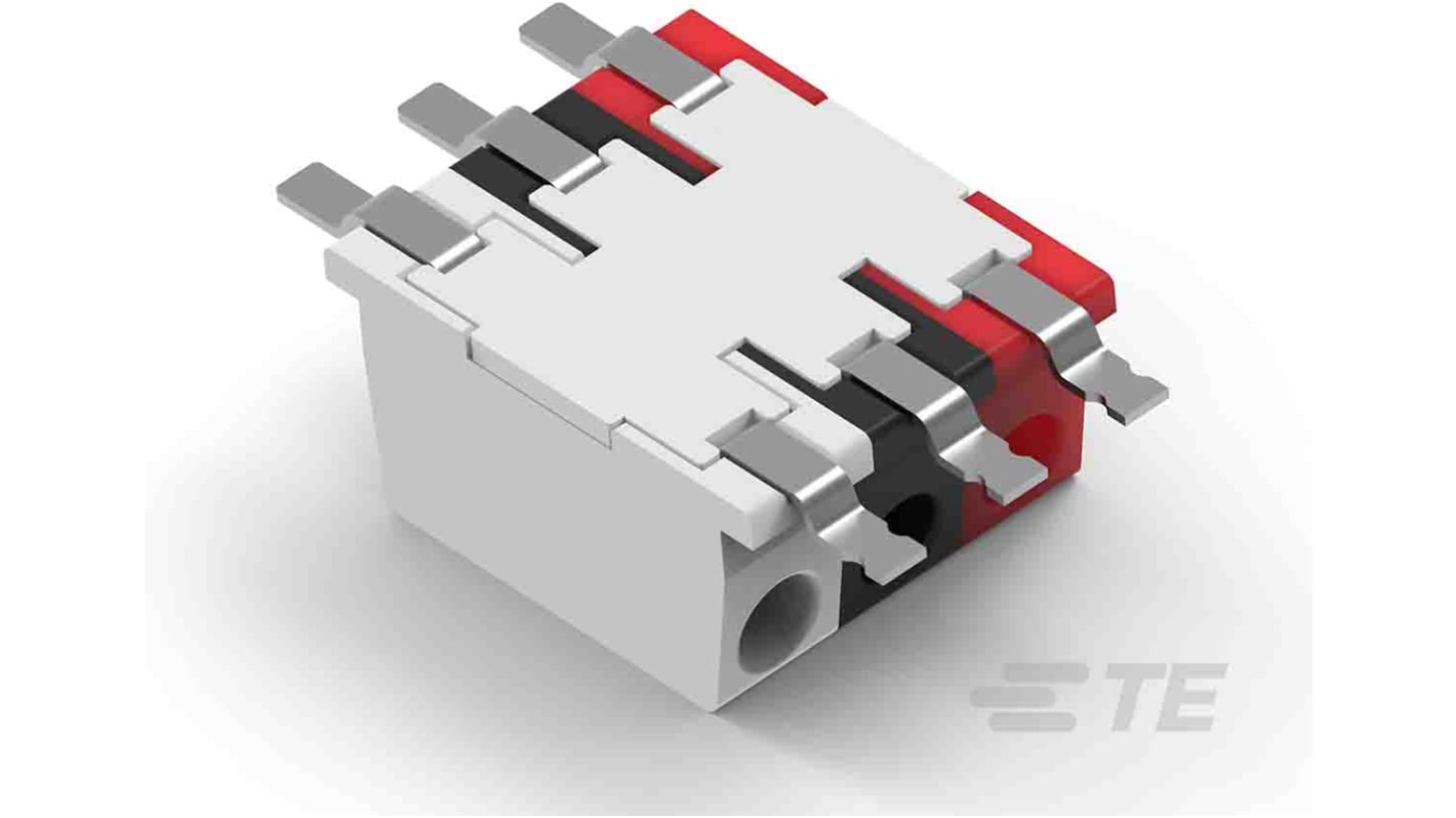 TE Connectivity Poke-In Series Connector, 3-Pole, Female, 1-Way, Surface Mount, 6A