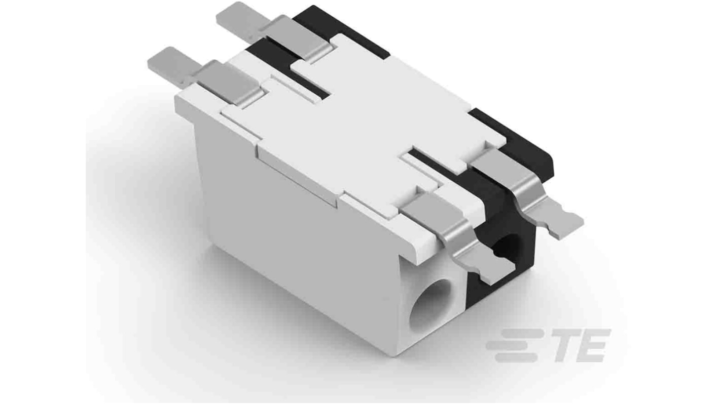 TE Connectivity Buchse Poke-In Leuchtensteckverbinder, Anschluss, Kontakte: 2, Anz.Ausl. 1, SMD, 6A, Schwarz, Weiß,