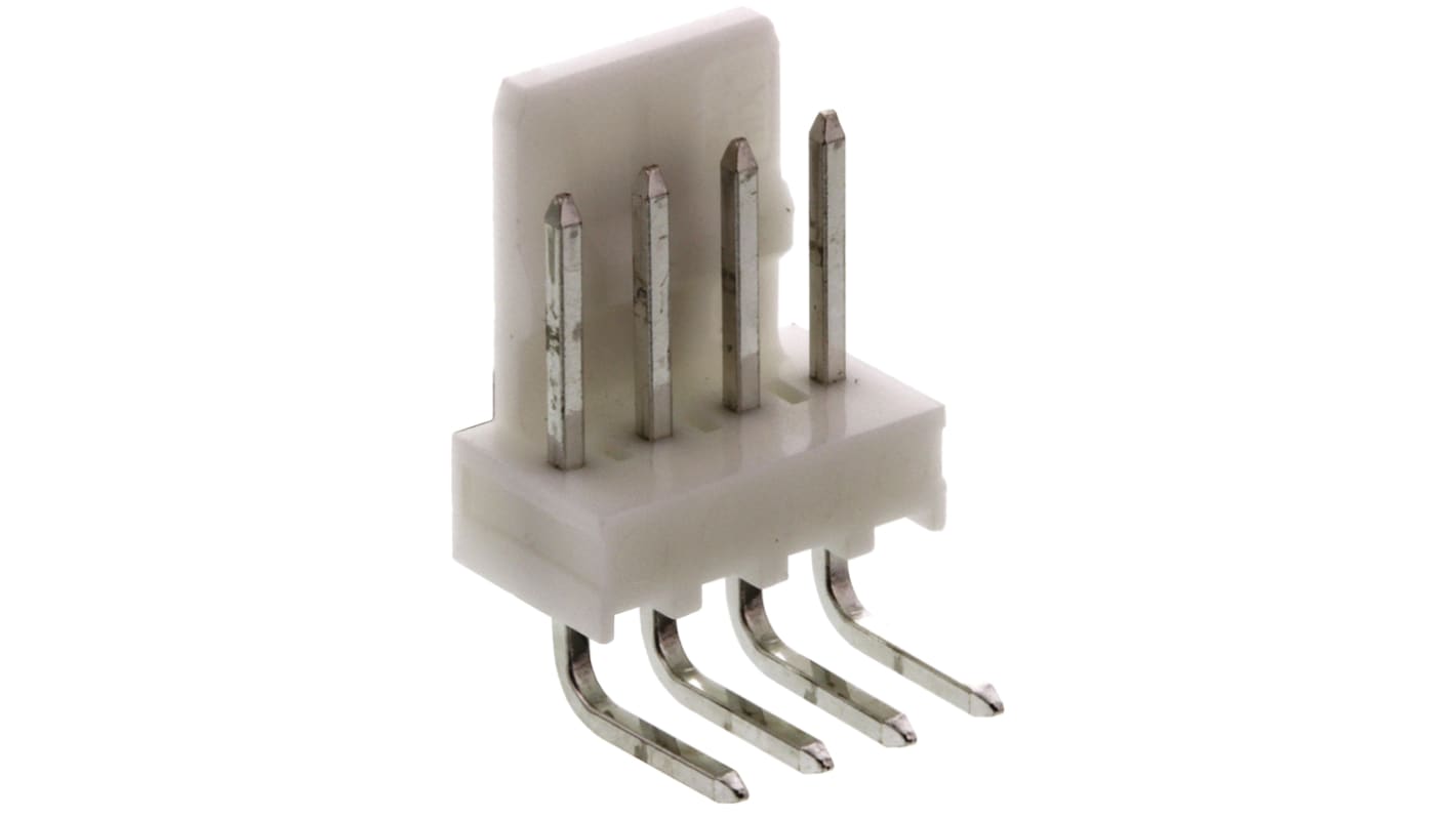 Molex KK 254 Series Right Angle Through Hole Pin Header, 4 Contact(s), 2.54mm Pitch, 1 Row(s), Unshrouded