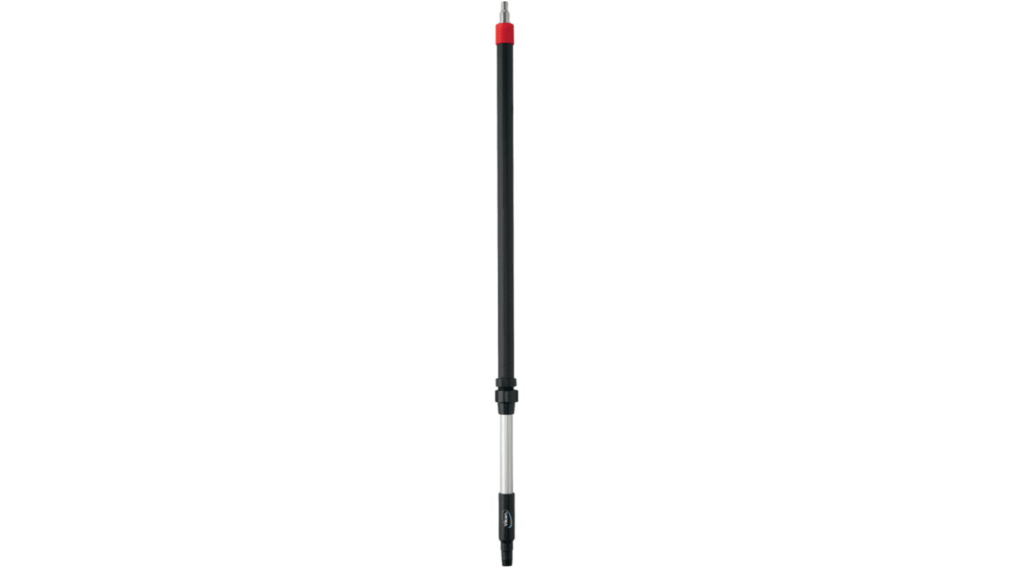 Vikan Black Anodised Aluminium, Polypropylene Telescopic Brush Handle, 1.06 → 1.6m, for use with Vikan Water Brushes
