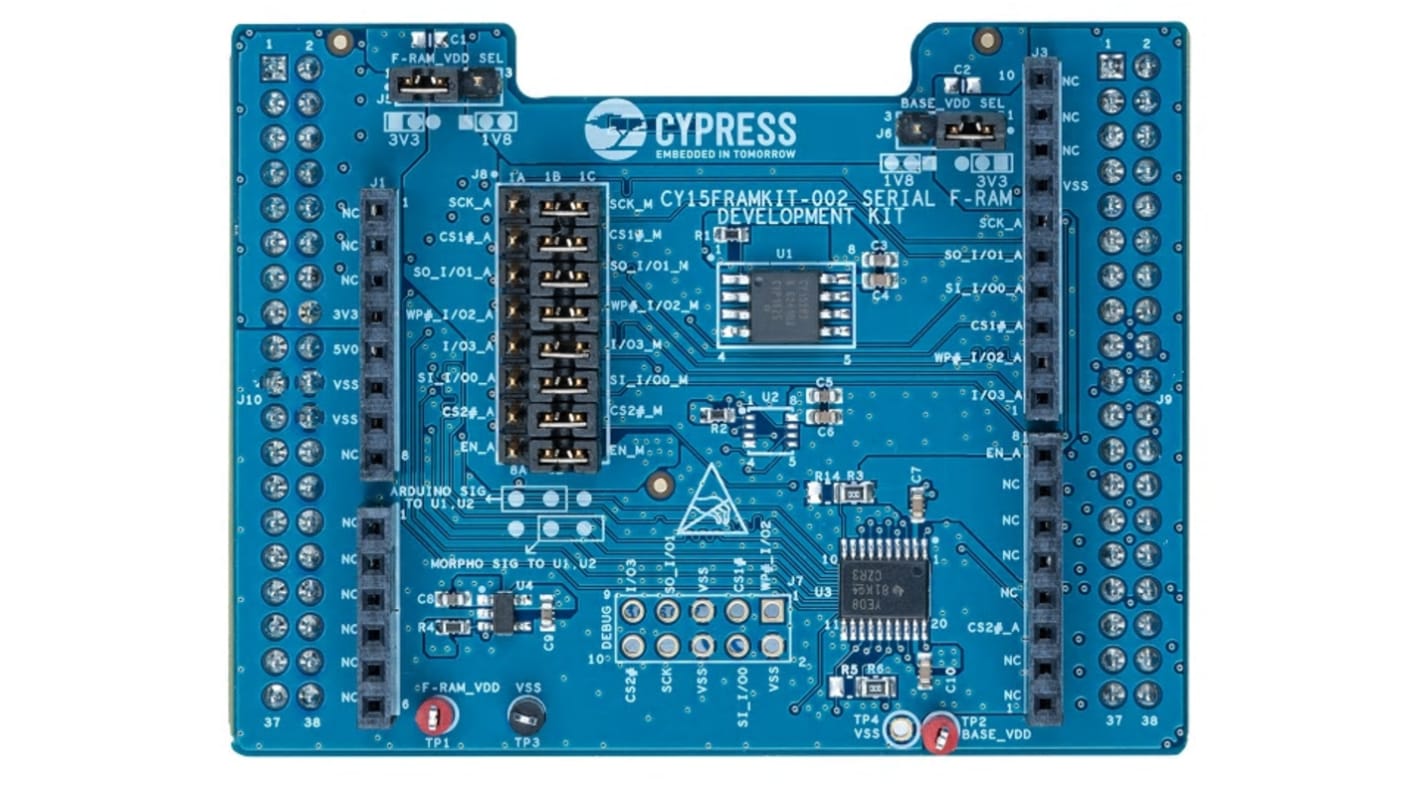 Zestaw badawczo-rozwojowe – pamięci, Serial F-RAM, rodzaj: Zestaw uruchomieniowy, do użytku z: Arduino UNO R3 płyty
