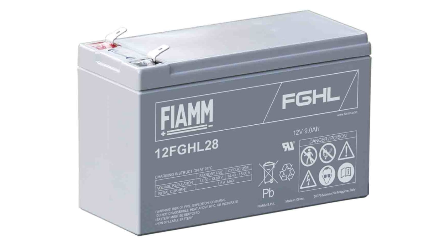 Fiamm 12V Sealed Lead Acid Battery, 7.2Ah
