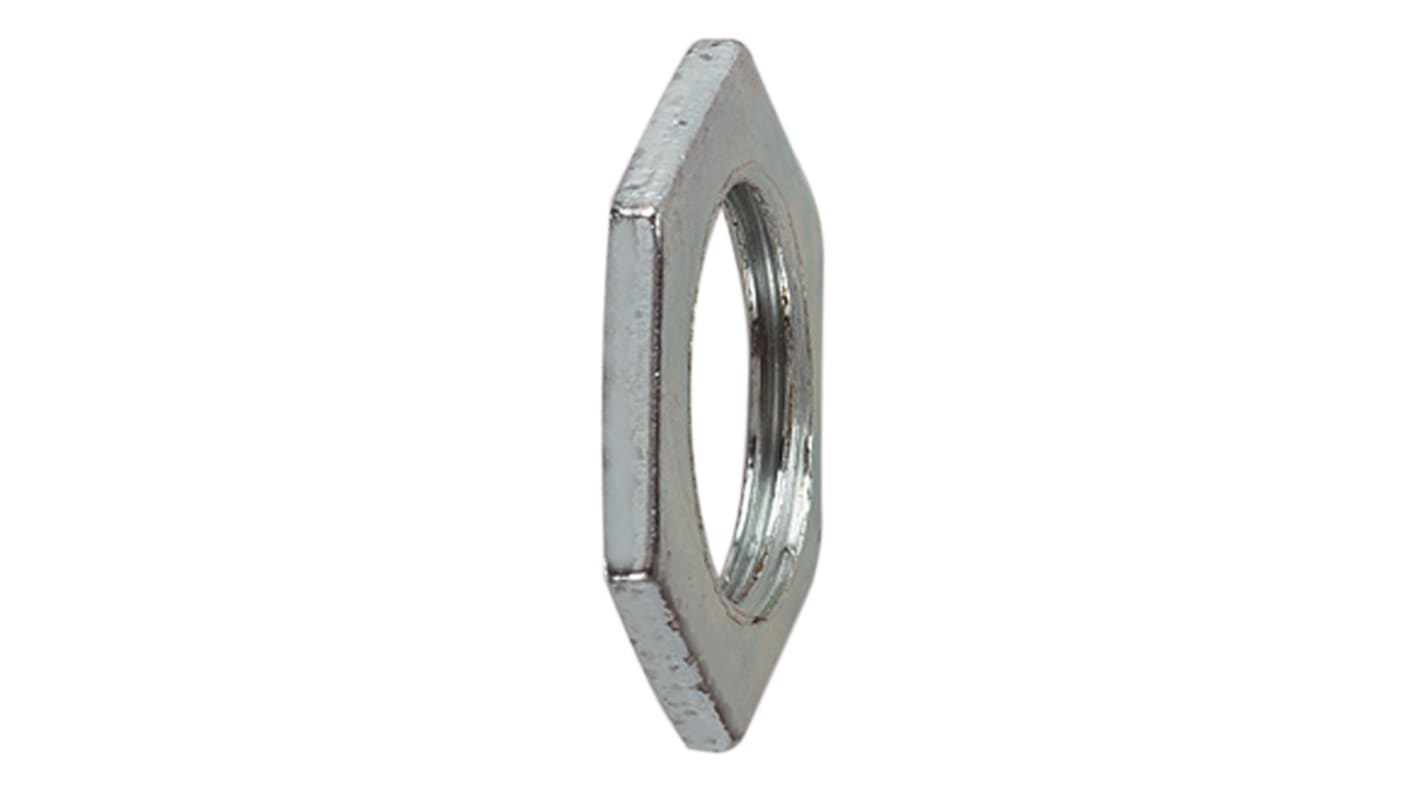 Flexicon Locknut, Conduit Fitting, 50mm Nominal Size, M50 x 1.5, Plated Steel