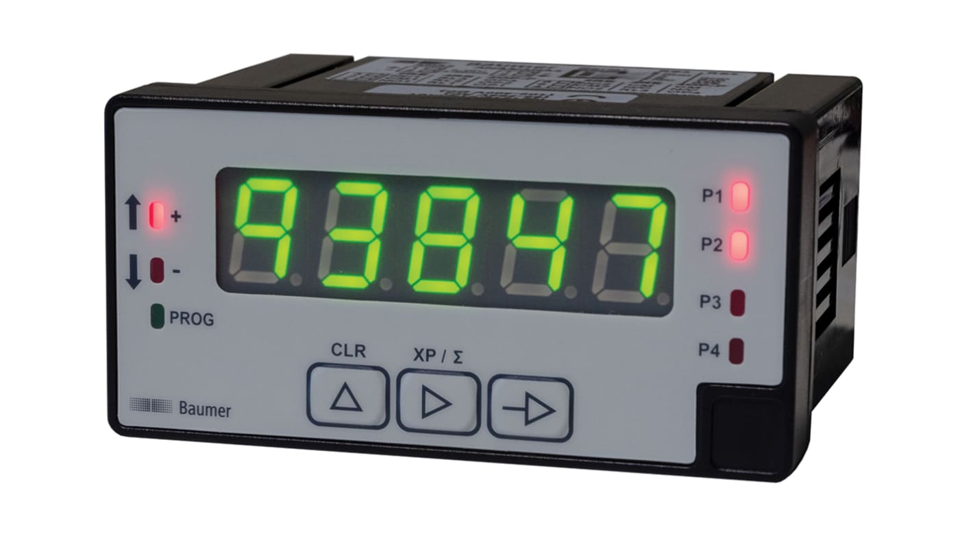 Compteur Baumer NE1218 Fréquence, impulsion, temps 100 → 300 V c.c., 85 → 265 V c.a. LED 5 digits
