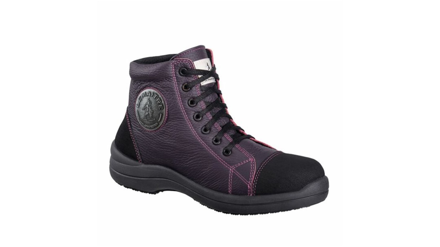 LEMAITRE SECURITE LIBERT Black, Purple Composite Toe Capped Women's Safety Shoes, EU 37