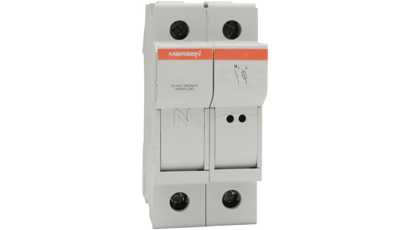 Mersen 保险丝座, 8 x 31mm尺寸, 25A, 400V 交流, 导轨安装, 1P+N, DIN 35 mm导轨, CMC8系列