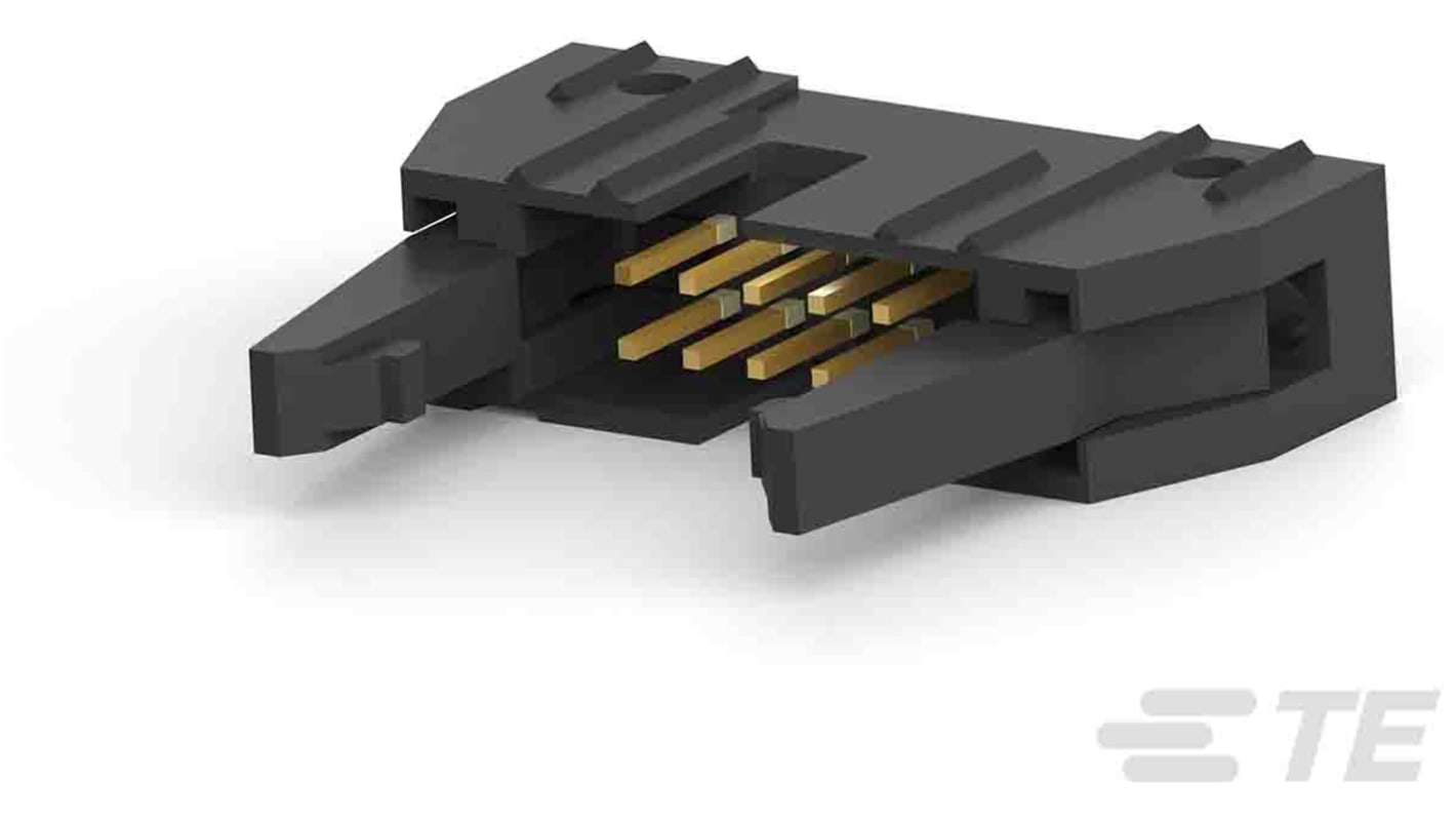 Conector macho para PCB TE Connectivity serie AMP-LATCH de 10 vías, 2 filas, paso 2.54mm, para soldar, Montaje en