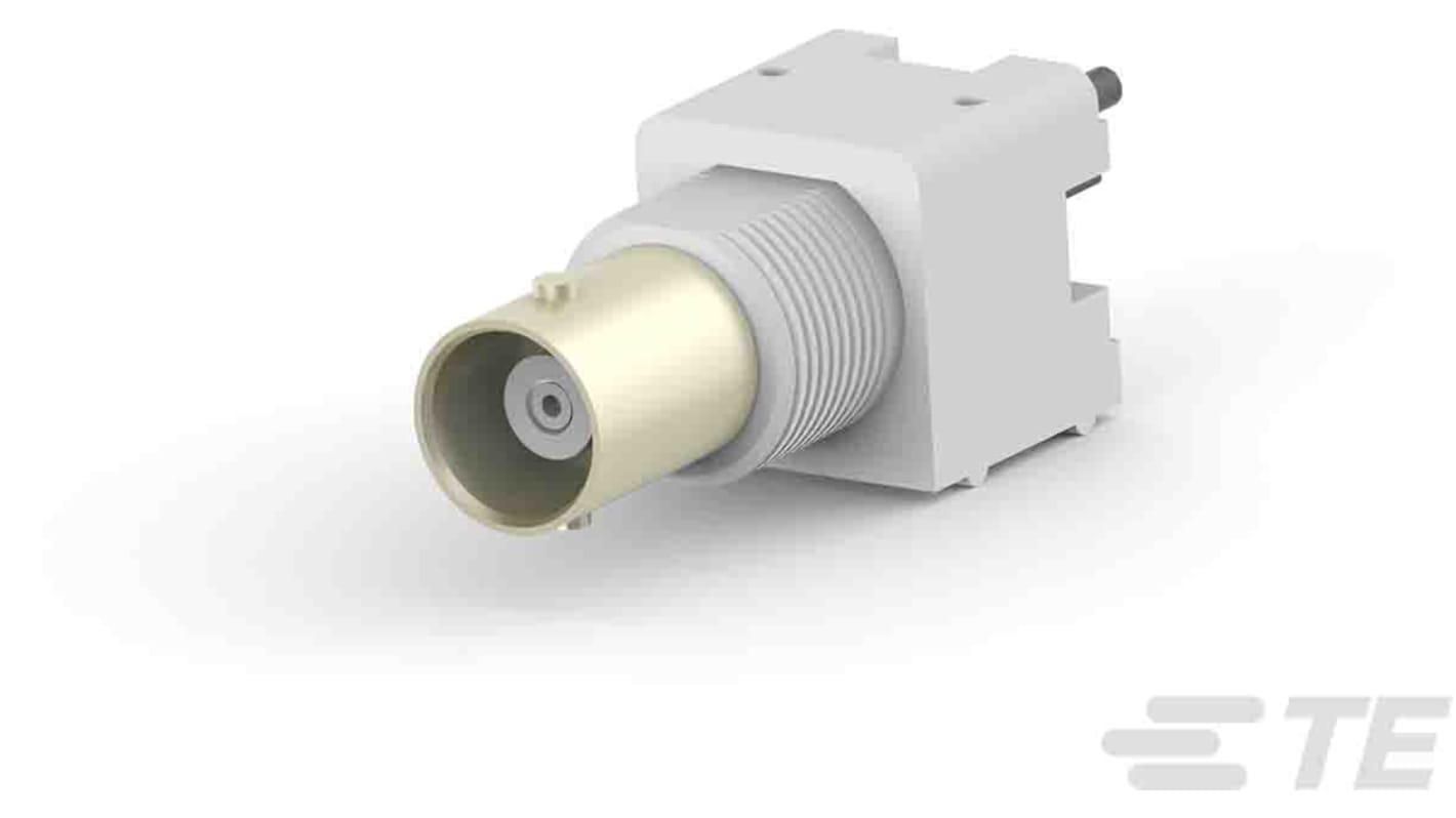 Connettore coassiale Ad angolo diritto TE Connectivity, Femmina, 50Ω, Montaggio con foro passante