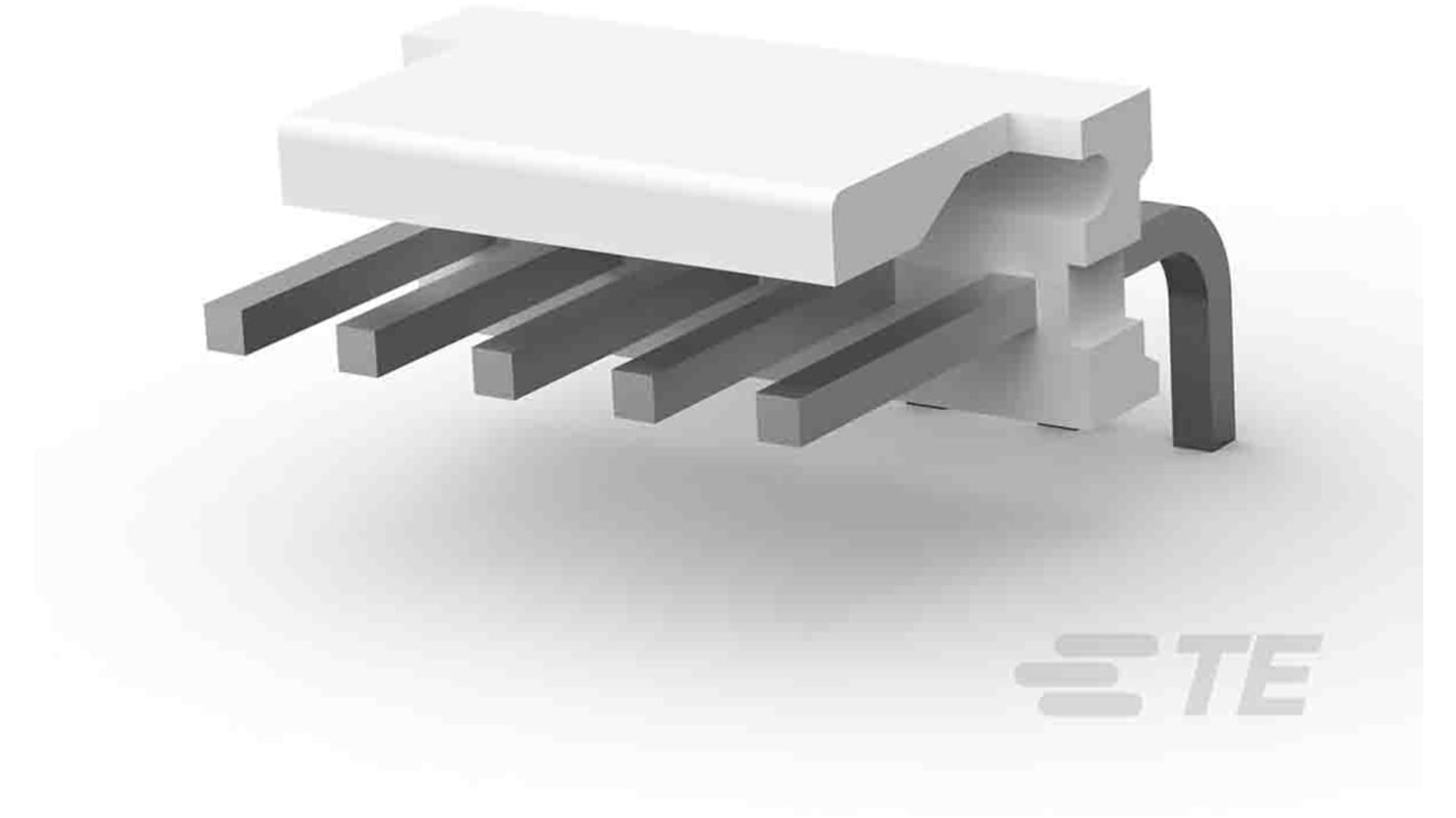 TE Connectivity MTA-156 Series Right Angle Through Hole Pin Header, 5 Contact(s), 3.96mm Pitch, 1 Row(s), Unshrouded