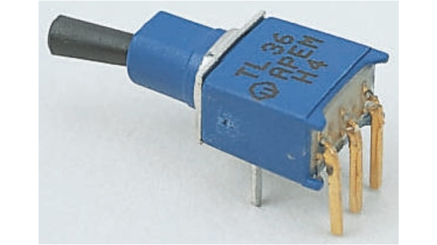 APEM Toggle Switch, PCB Mount, Latching, SPST, Through Hole Terminal