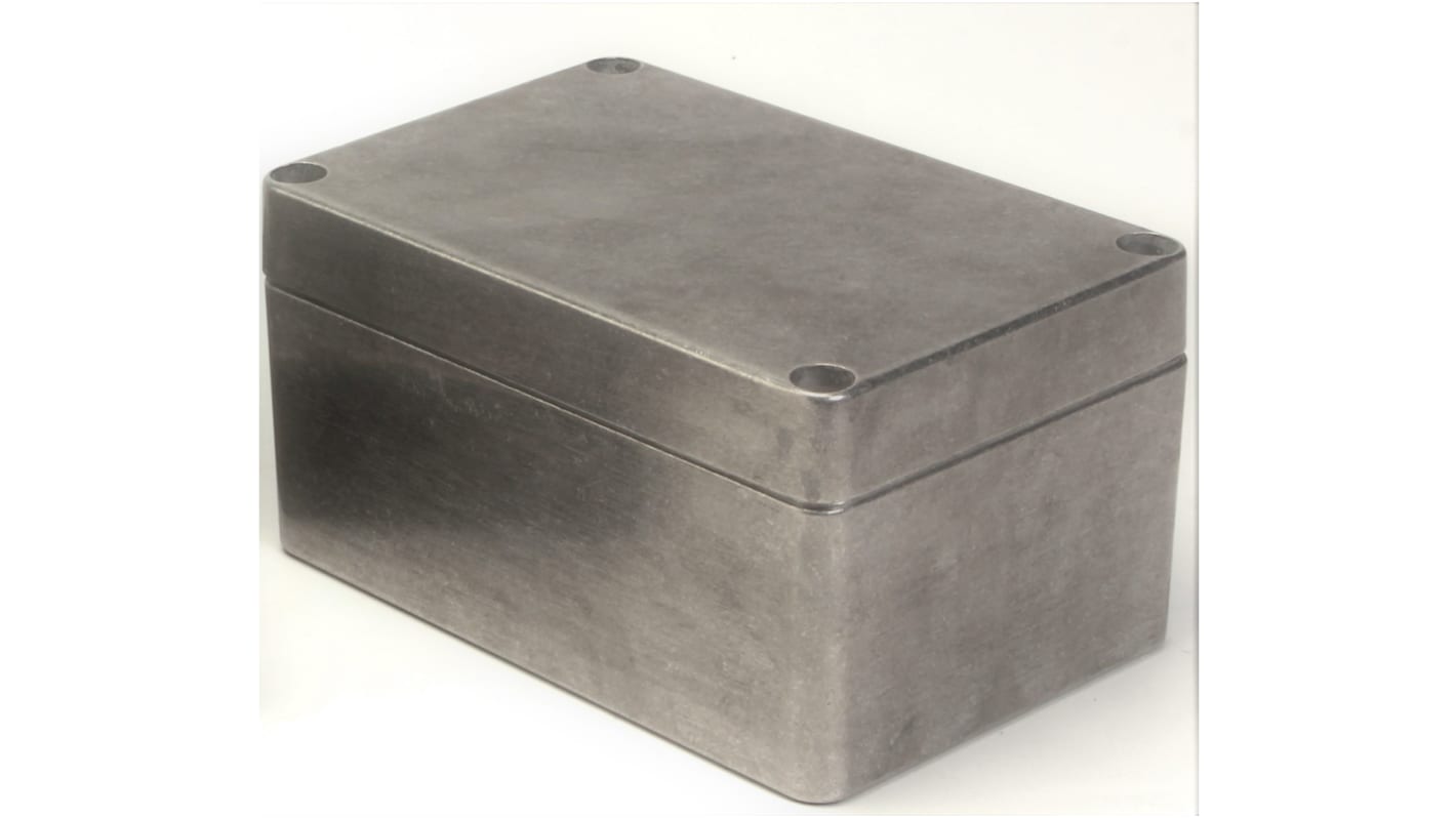 RS PRO Silver Aluminium Enclosure, IP66, IK09, Silver Lid, 200 x 140 x 90mm