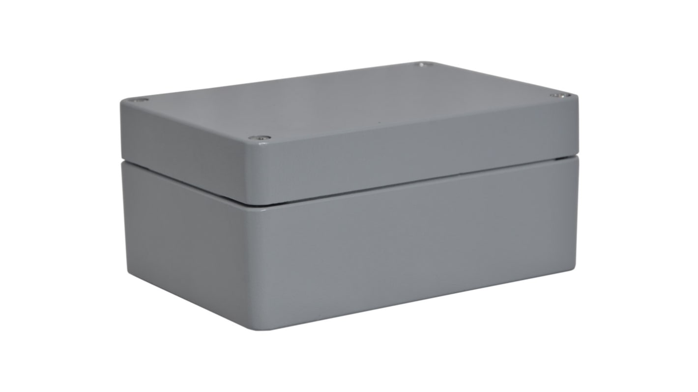 RS PRO Grey Aluminium Enclosure, IP66, IK09, Grey Lid, 200 x 140 x 90mm