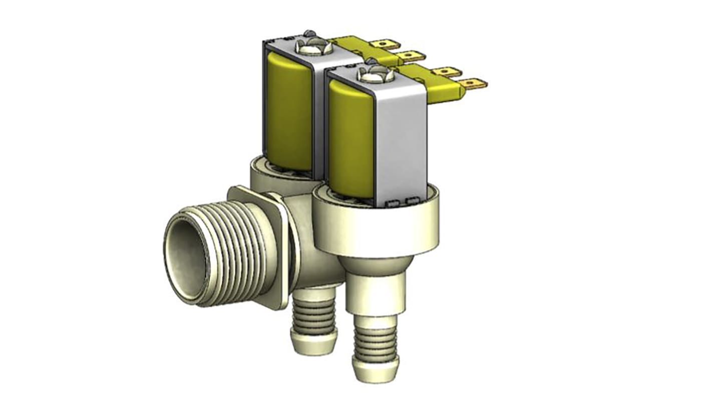 RS PRO Solenoid Valve, 3 port(s) , NC, 24 V ac/dc, 3/4in