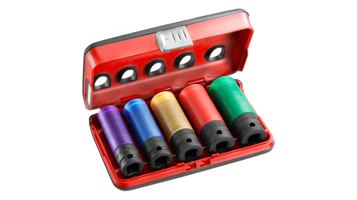 Facom 5-Piece Metric 1/2 in Wheel Nut Socket Set, 6 point