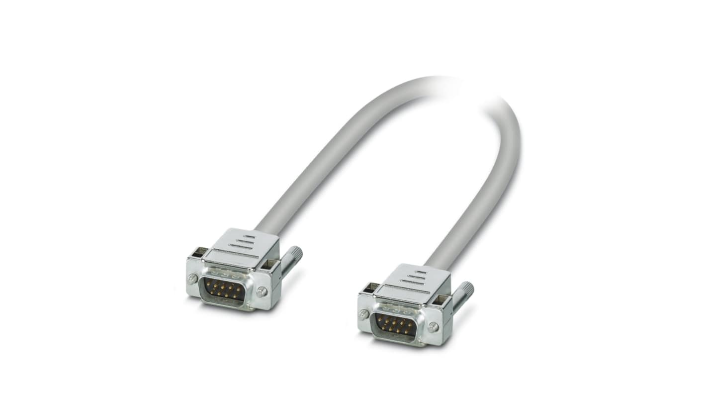 Phoenix Contact Male 9 Pin D-sub to Male 9 Pin D-sub Serial Cable, 1m