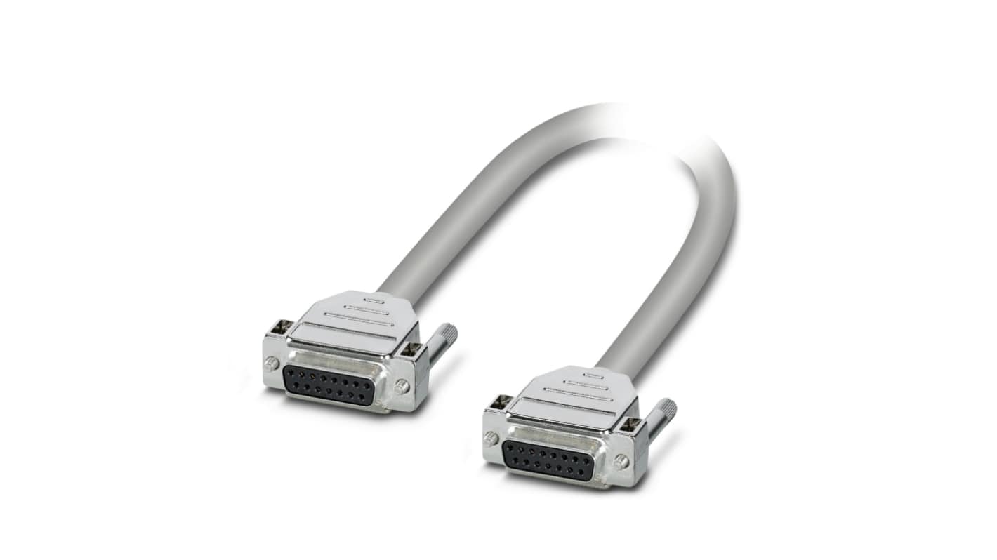 Phoenix Contact Female 15 Pin D-sub to Female 15 Pin D-sub Serial Cable, 1m
