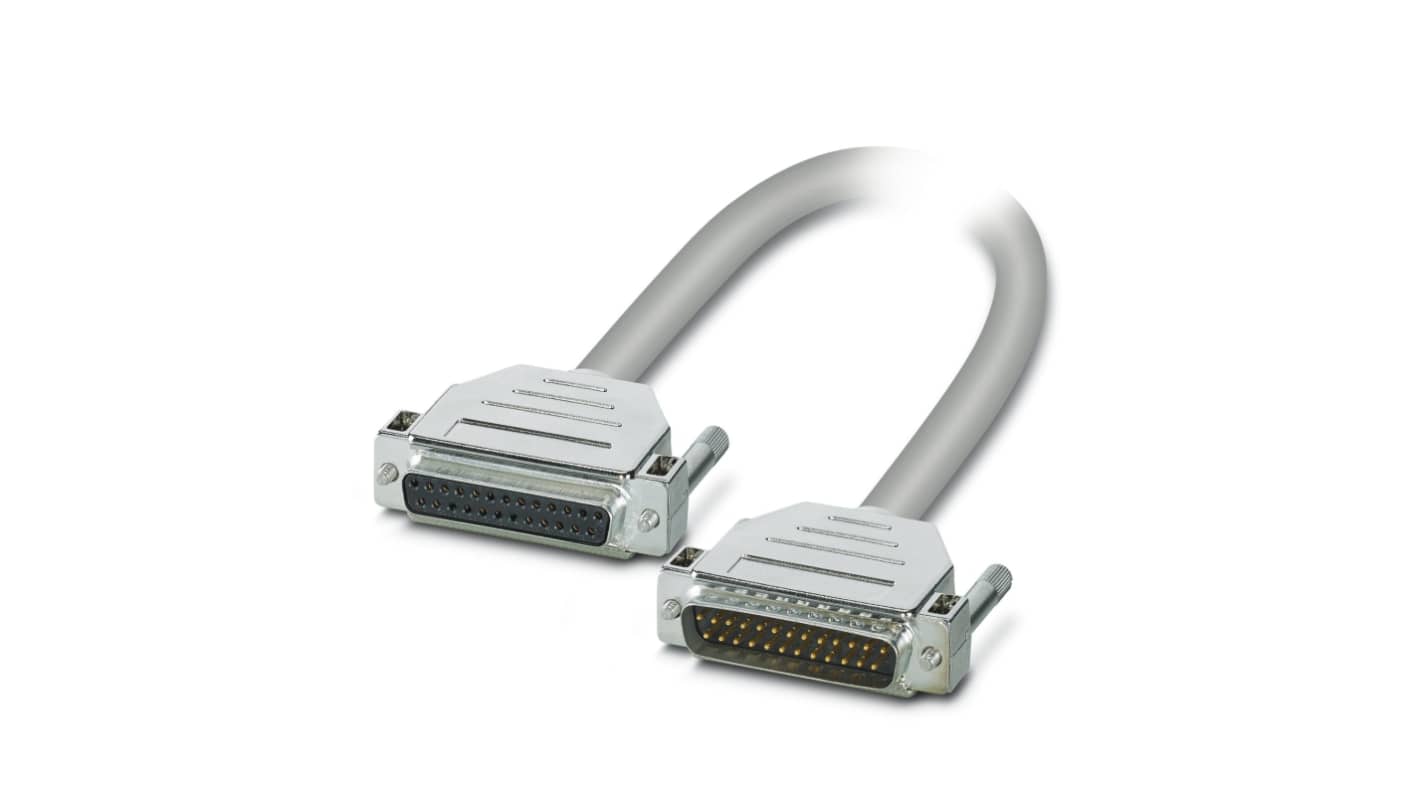 Phoenix Contact Female 25 Pin D-sub to Male 25 Pin D-sub Serial Cable, 3m
