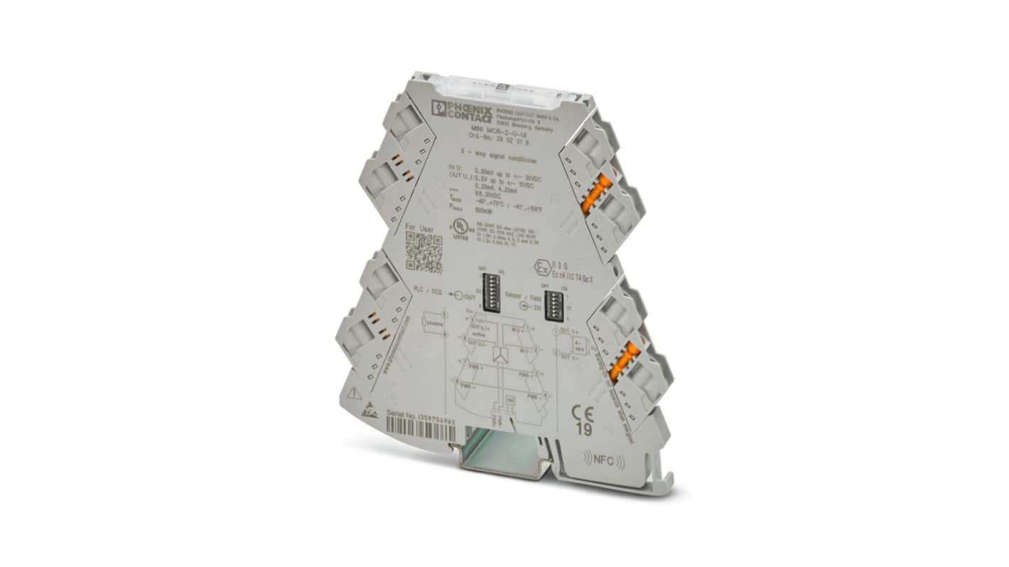 Phoenix Contact MACX MCR Series Signal Conditioner, Voltage Input, Current, Voltage Output, 24V dc Supply, ATEX