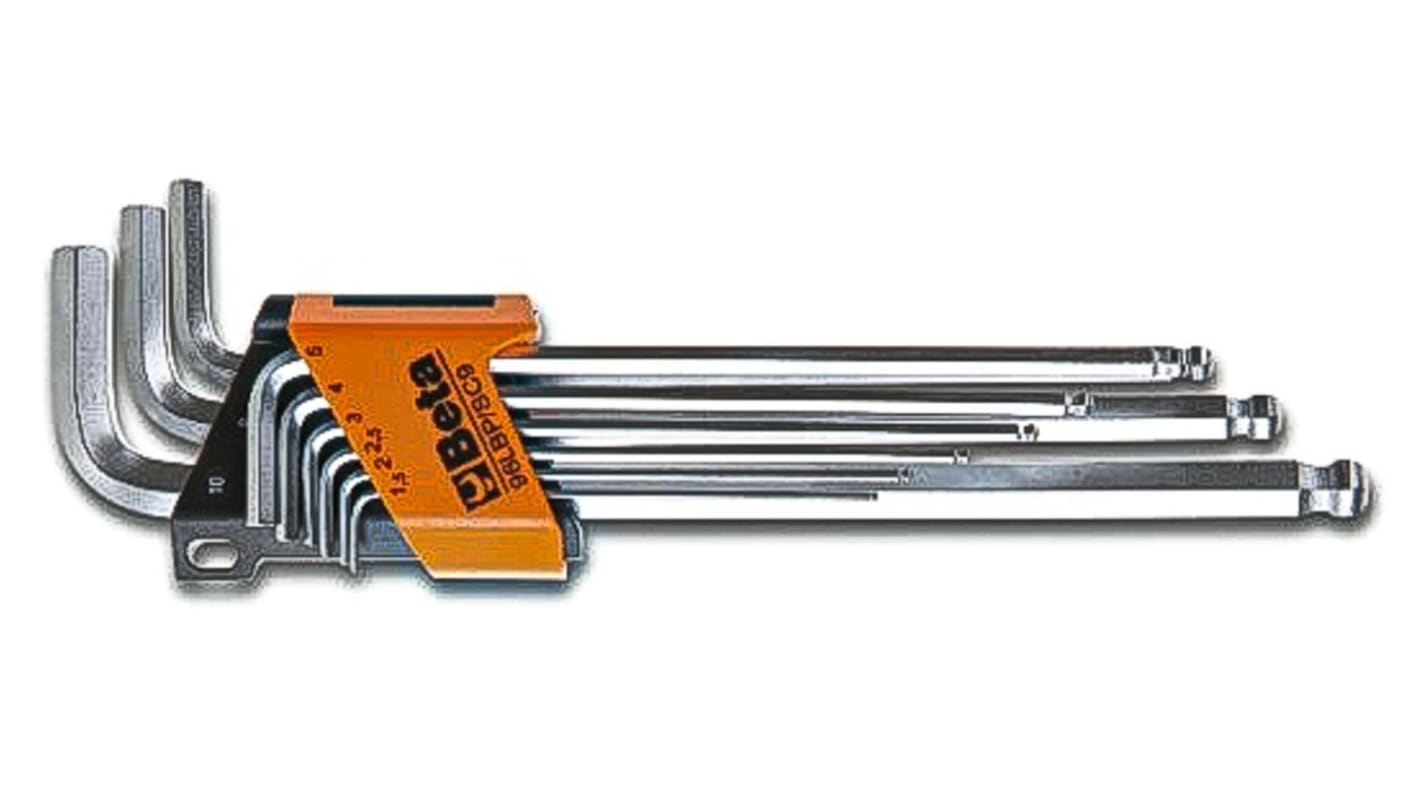 BETA 9 piece L Shape Metric Hex Key Set, 1.5mm