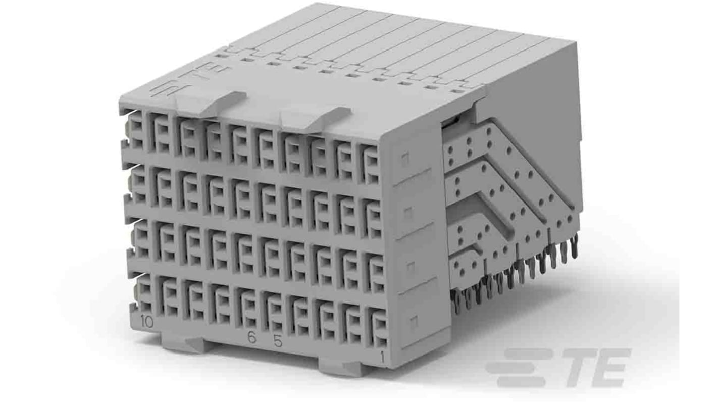 Conector de backplane TE Connectivity, Serie Z-PACK HM-Zd, paso 2.5mm, 80 vías, 8 filas, Ángulo de 90° , Hembra, 700mA