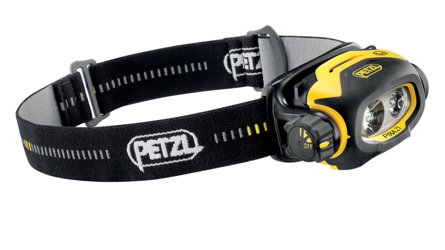 Petzl LED头灯, 100 lm, 95 m射程, 2 节 AA 碱性电池电池, ATEX认证, IP67, 黑色，黄色, PIXA Z1