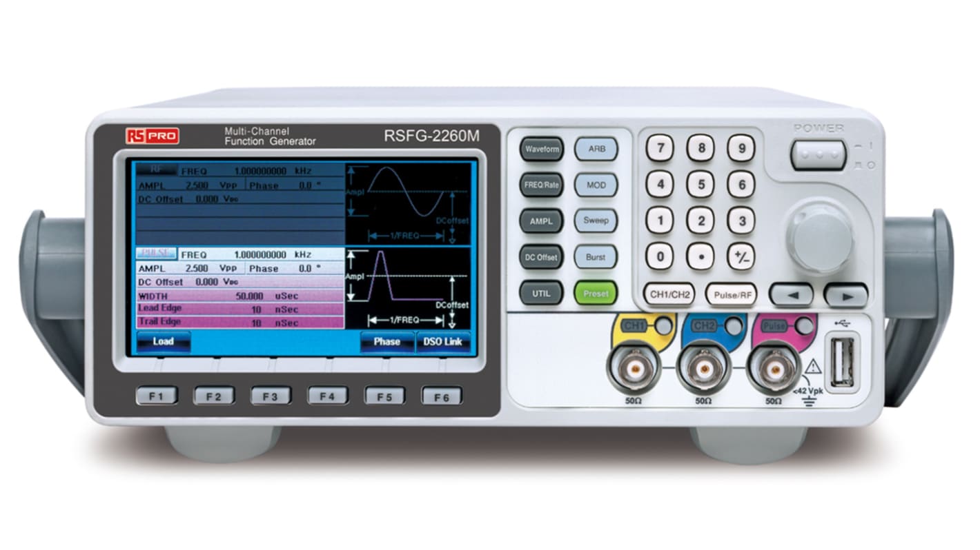RS PRO RSFG-2260M Function Generator, 25MHz Max, FM Modulation