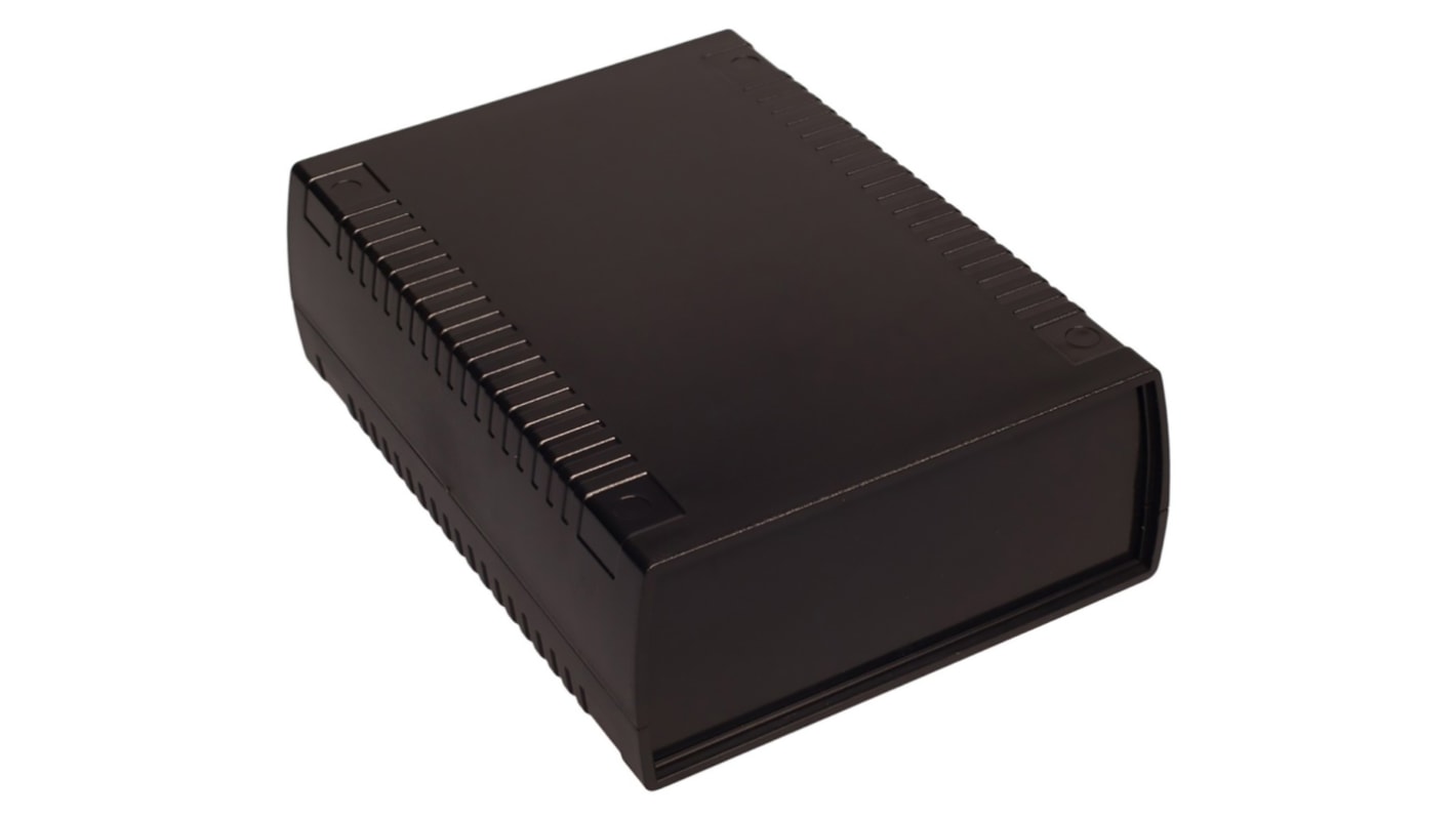 RS PRO Black ABS Enclosure, IP53, IK06, Black Lid, 185.5 x 136 x 60mm