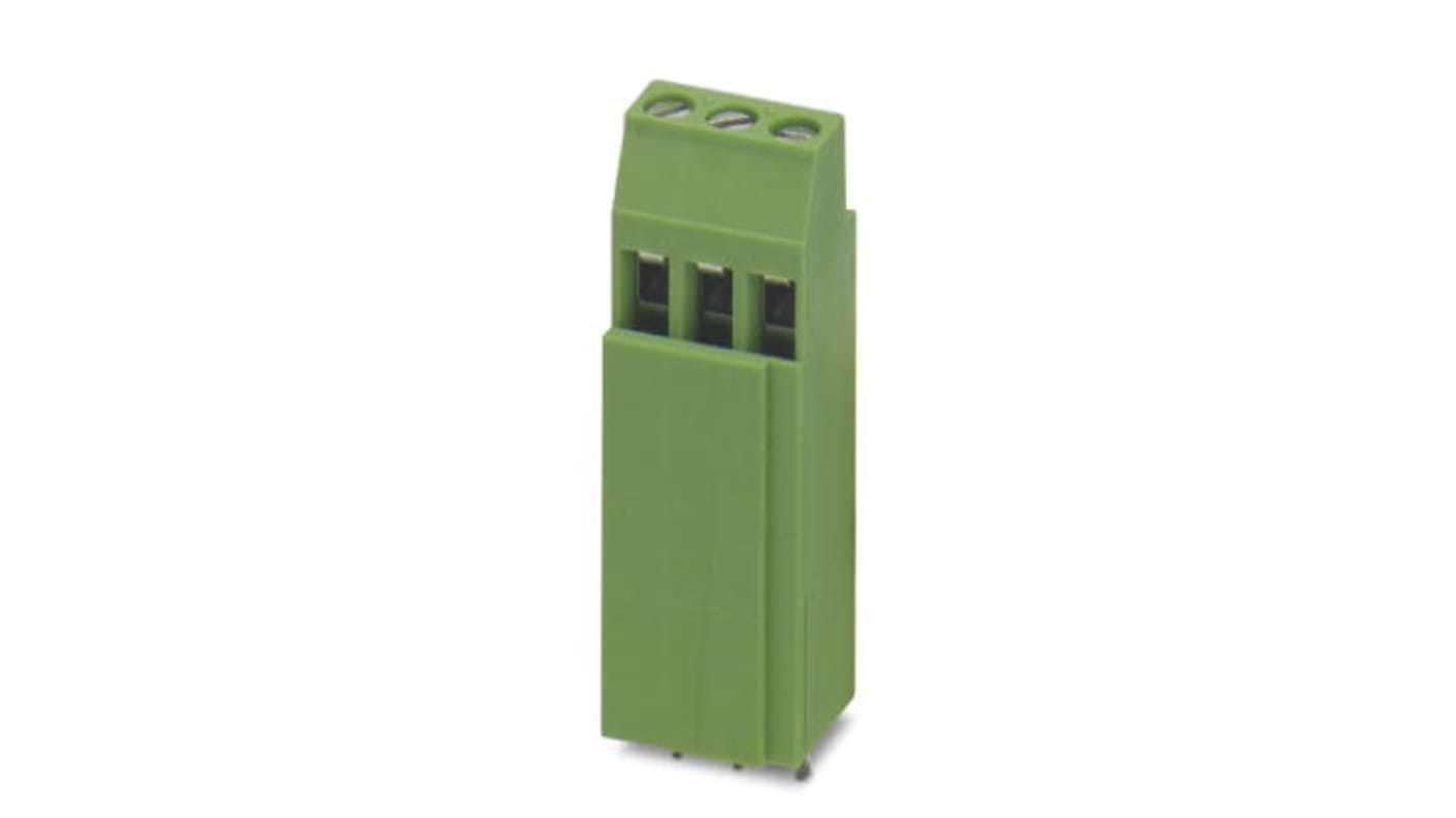 Phoenix Contact MKKDSH 3/ 3 Series Green DIN Rail Terminal Block, Single-Level, Screw Termination