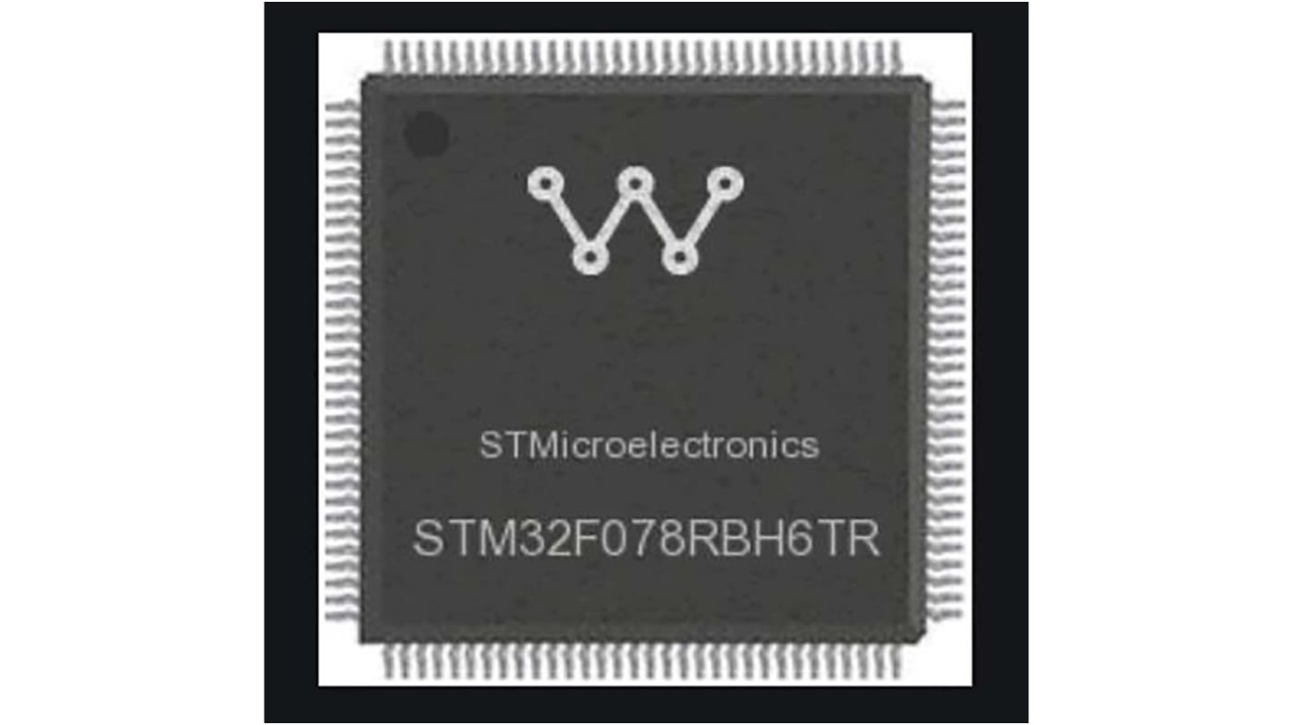 STMicroelectronics STM32F078RBH6TR, 32bit ARM Cortex M0 Microcontroller, STM32F0, 48MHz, 128 kB Flash, 64-Pin UFBGA