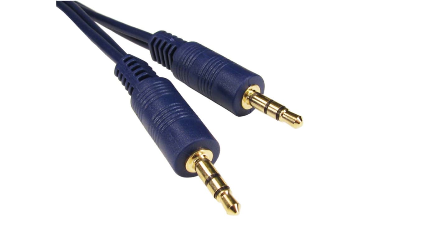 RS PRO Male 3.5mm Stereo Jack to Male 3.5mm Stereo Jack Aux Cable, Blue, 5m