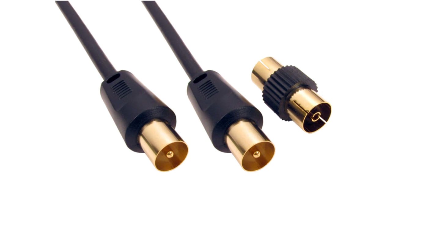 RS PRO Male TV Aerial Connector to Male TV Aerial Connector, 1m, RF Coaxial, Terminated75 Ω