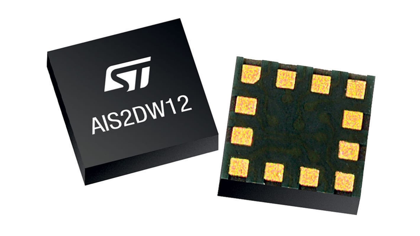 Accelerometro STMicroelectronics, 3-assi, I2C, SPI, 12 pin, LGA, Montaggio superficiale