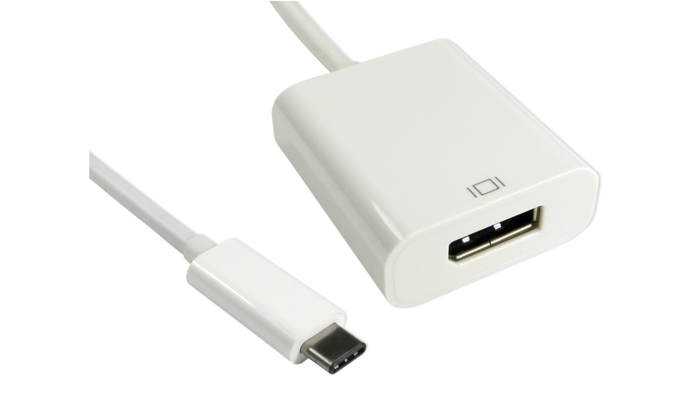 RS PRO 适配器电缆, USB C转DisplayPort转换器, 支持1个屏, 4K