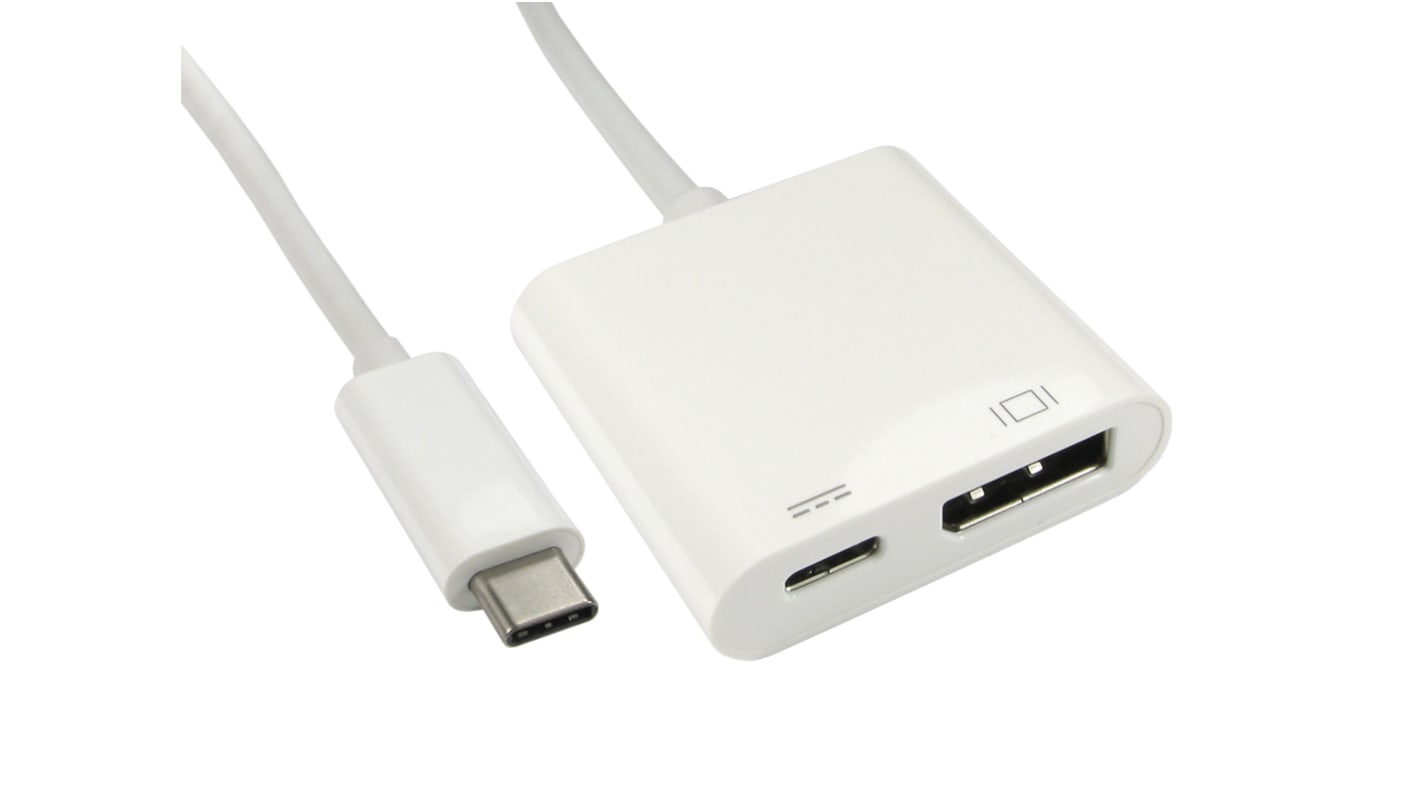 RS PRO 适配器电缆, USB C转DisplayPort转换器, 支持1个屏, 4K