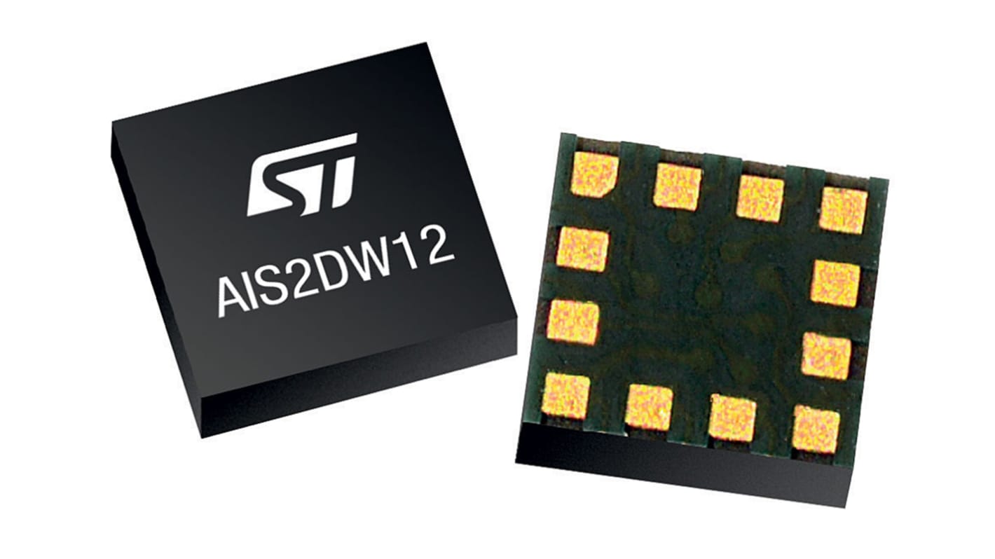 STMicroelectronics 数字加速度计芯片, 加速度计, 3轴, 2.24mg/digit, 最高响应100Hz, 12针, LGA, 贴片安装