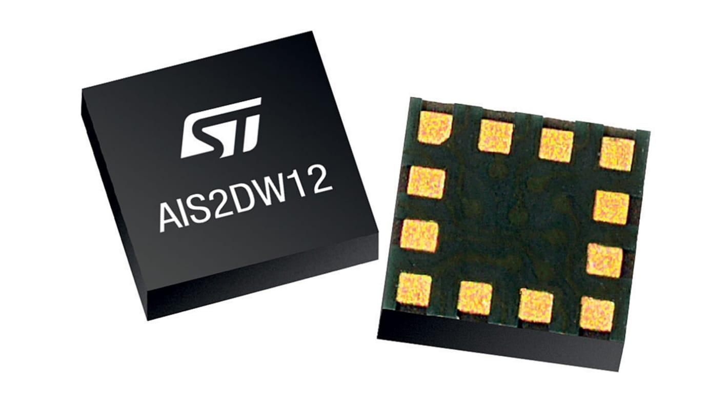 Accelerometro STMicroelectronics, 3-assi, I2C, SPI, 12 pin, LGA, Montaggio superficiale