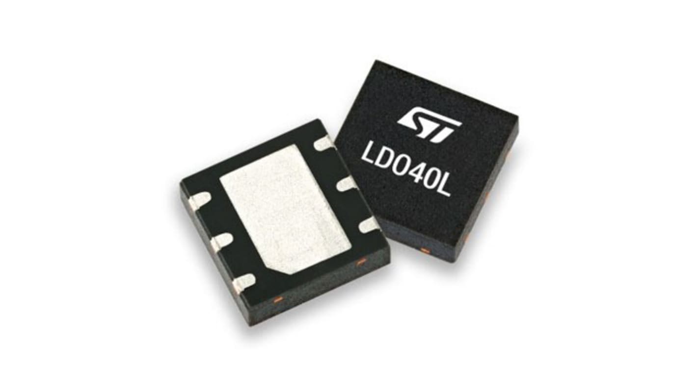 STMicroelectronics 线性稳压芯片, 3.3 V输出, 400mA最大输出, 单路输出, DFN, 贴片, 6针