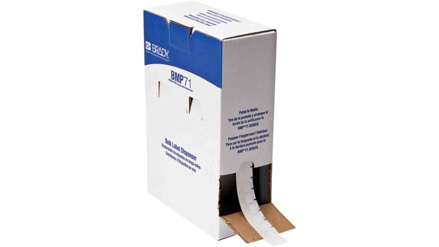 Brady 线缆标签, 白色, 透明底, 12.70 mm宽, 用于BMP71打印机, B-427系列