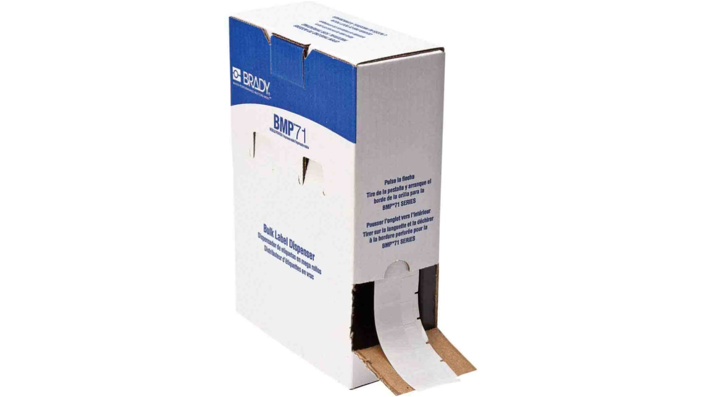 Brady 线缆标签, 白色, 透明底, 19.05mm宽, 用于BMP71打印机, B-427系列