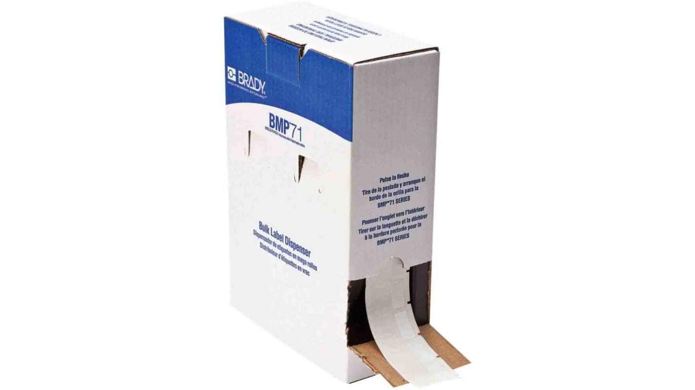 Brady 线缆标签, 白色, 透明底, 25.40 mm宽, 用于BMP71打印机, B-427系列