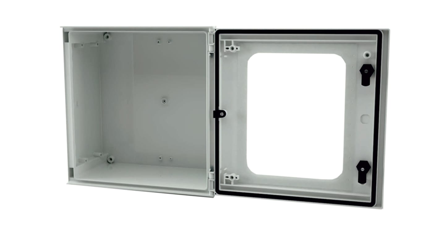 RS PRO GF Polyester Wandgehäuse Hellgrau IP66, HxBxT 400 mm x 400 mm x 200mm